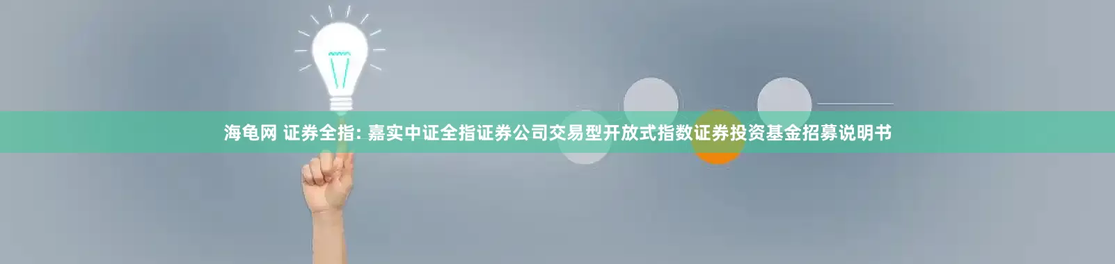 海龟网 证券全指: 嘉实中证全指证券公司交易型开放式指数证券投资基金招募说明书
